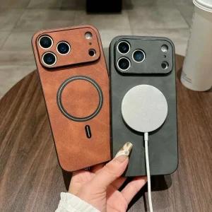 MagSafe Leather Shockproof Case for iPhone 17