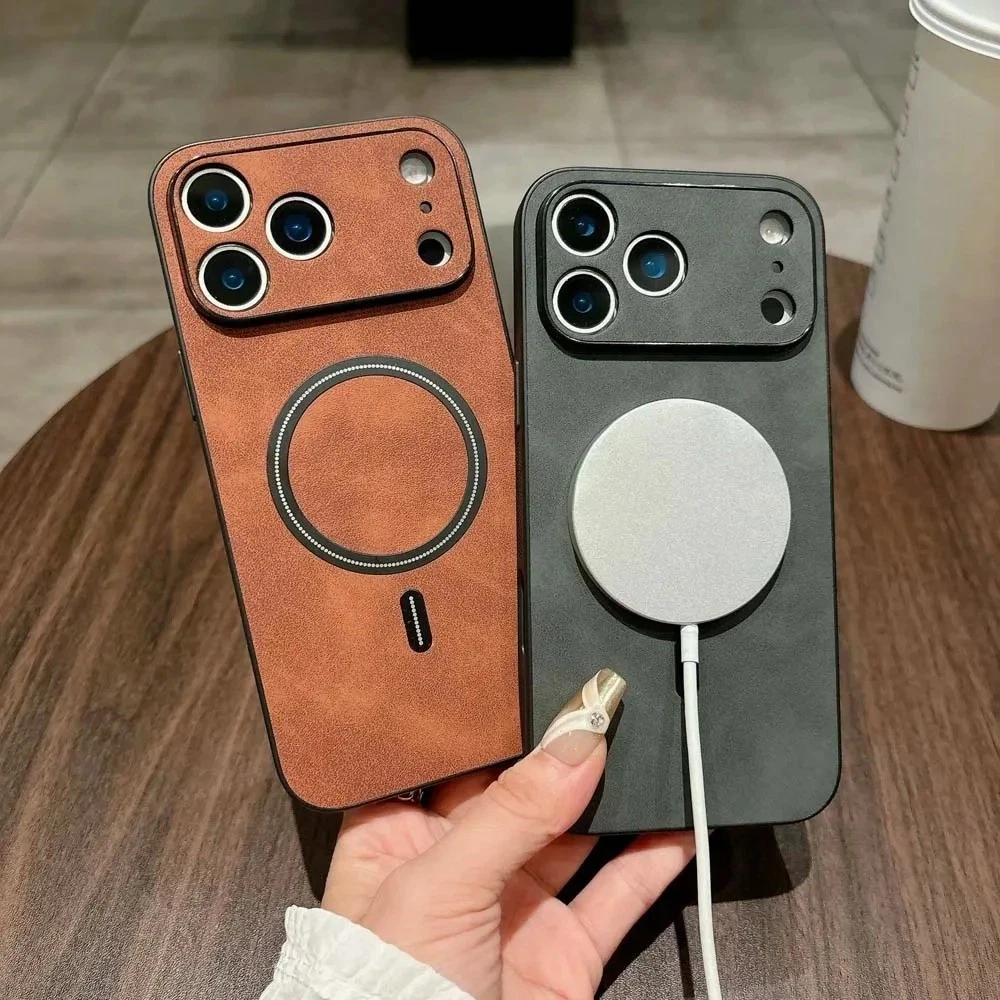MagSafe Leather Shockproof Case for iPhone 17
